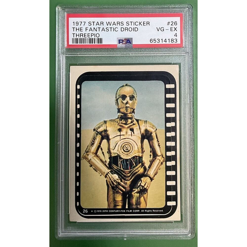 Star Wars 1977 The Fantastic Droid Threepio Sticker #26 PSA 4 CERT#65314183